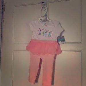 Baby girl onesie and leggings set with tutu!